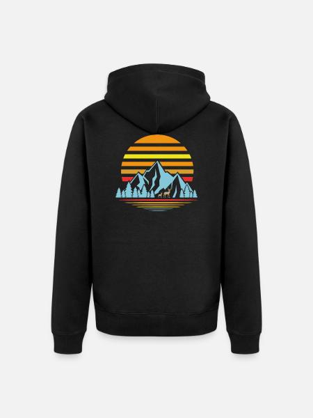 Adventure Outsider Outdoor Nature - Unisex Premium Organic Zip Hoodie - black