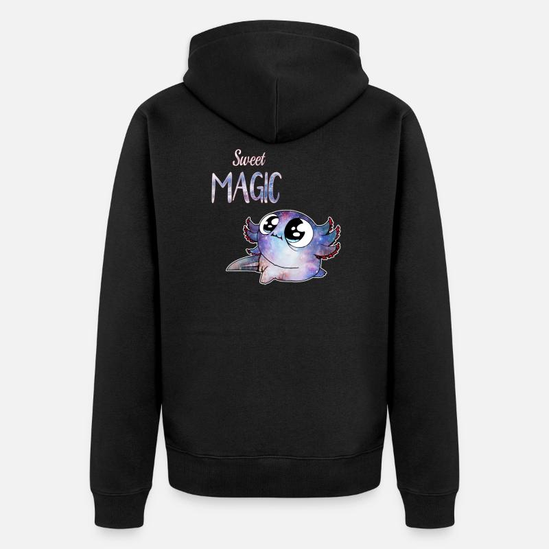 sweet magic axolotl - Veste à capuche bio Premium Unisexe - noir