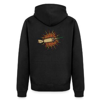 Spanish Cracker Explosion - Unisex Premium Bio Zip Hoodie - Schwarz - Hinten - Nico (187cm)