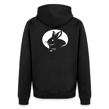 Lapins - Veste à capuche bio Premium Unisexe - noir - Dos - Nico (187cm)