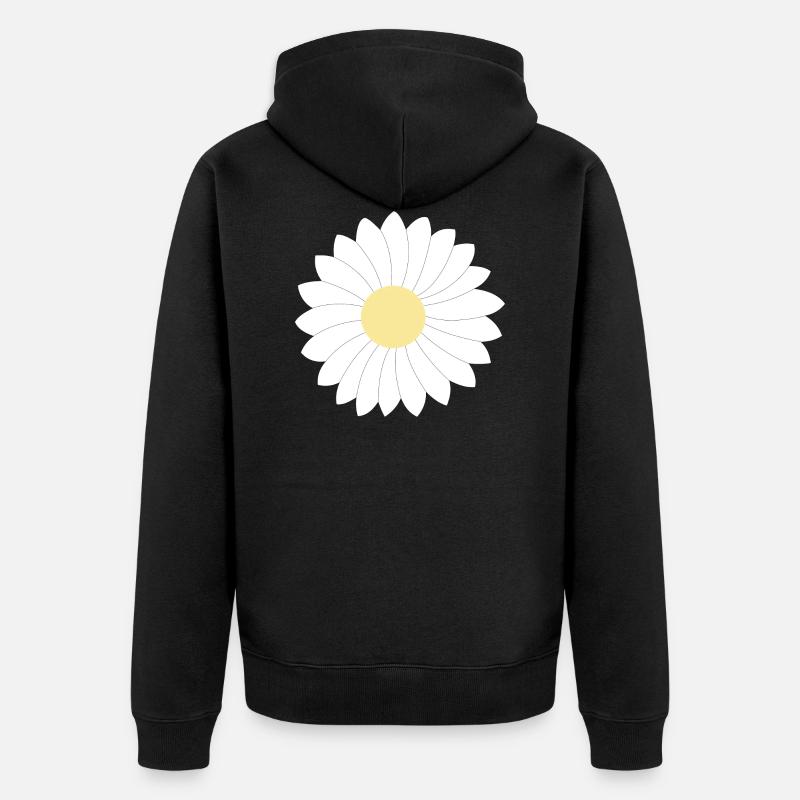 Gänseblümchen - Unisex Premium Bio Zip Hoodie - Schwarz
