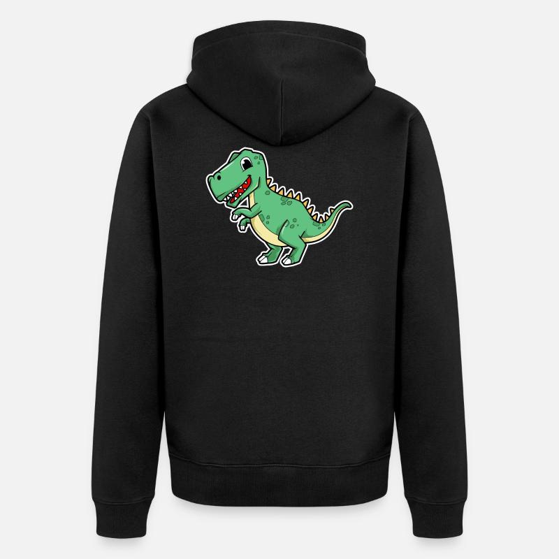 dinosaurier t rex - Unisex Premium Bio Zip Hoodie - Schwarz