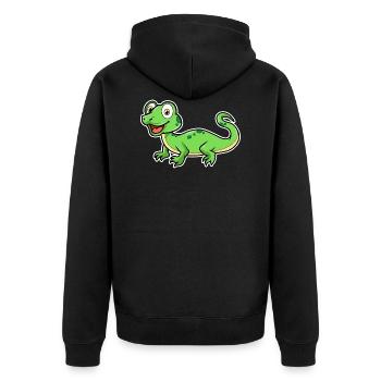 lizard - Unisex Premium Organic Zip Hoodie - black - Back - Nico (187cm)