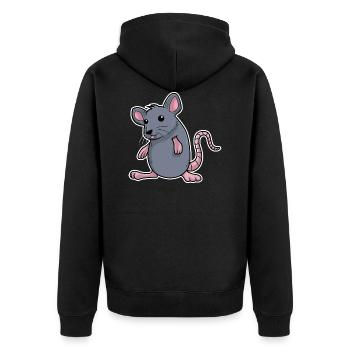 mouse - Unisex Premium Organic Zip Hoodie - black - Back - Nico (187cm)