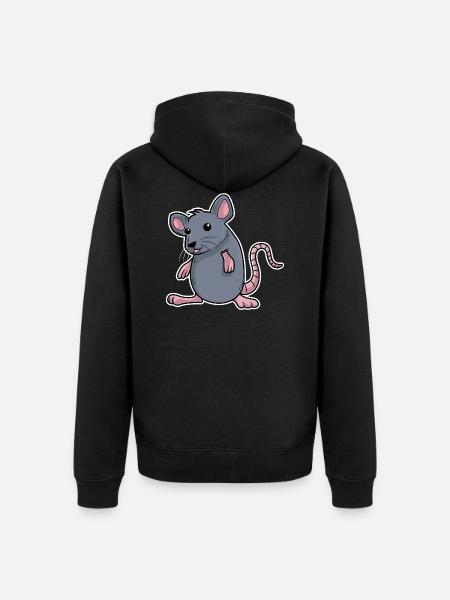 mouse - Unisex Premium Organic Zip Hoodie - black