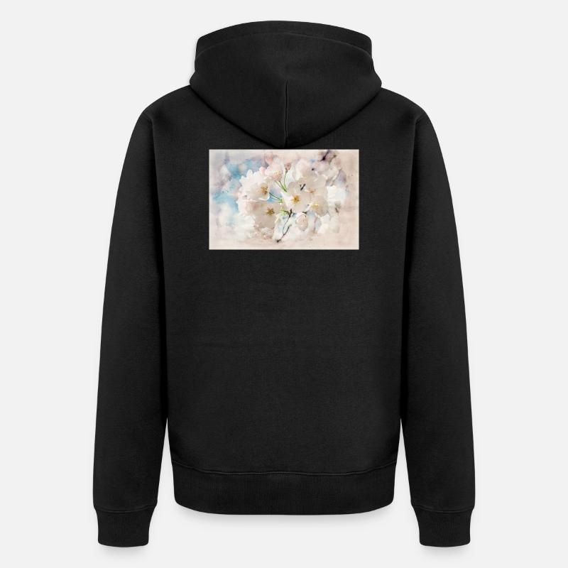 la floraison des cerisiers japonais - Veste à capuche bio Premium Unisexe - noir