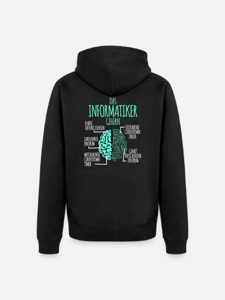 Computer scientist computer science programmer nerd geek - Unisex Premium Organic Zip Hoodie - black