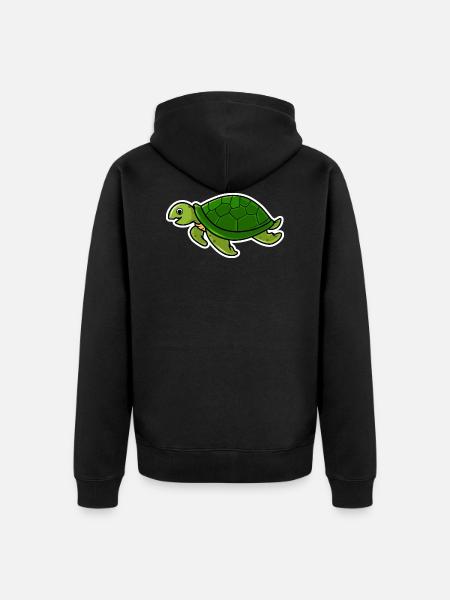 turtle - Unisex Premium Organic Zip Hoodie - black