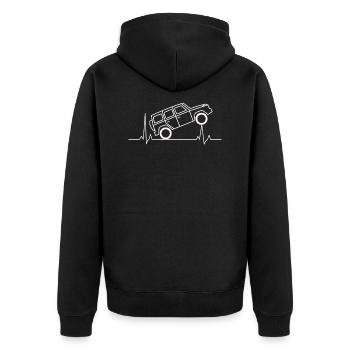 Battement de cœur ECG Classe G hors route - Veste à capuche bio Premium Unisexe - noir - Dos - Nico (187cm)