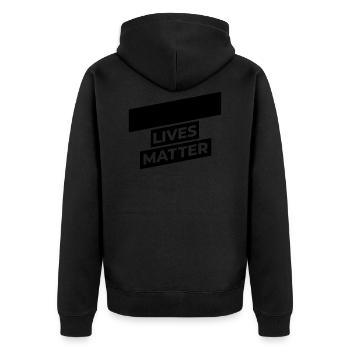 black lives matter - Unisex Premium Bio Zip Hoodie - Schwarz - Hinten - Nico (187cm)