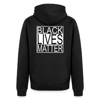 T-shirt Black Lives Matter - Veste à capuche bio Premium Unisexe - noir - Dos - Nico (187cm)