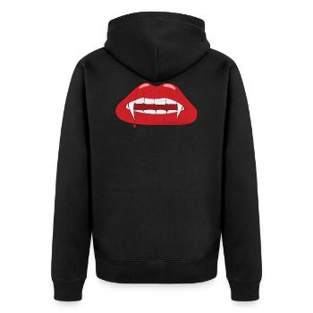 Vampire Vampire Teeth - Unisex Premium Organic Zip Hoodie - black - Back - Nico (187cm)