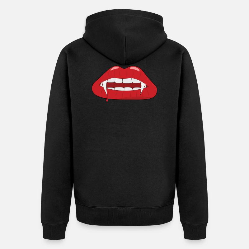 Vampir Vampirzähne - Unisex Premium Bio Zip Hoodie - Schwarz