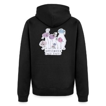 Caffeinated Pouic Pouics / Cute Coffee Dates - Unisex Premium Organic Zip Hoodie - black - Back - Nico (187cm)