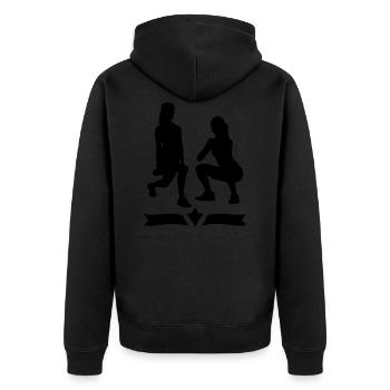 fitness girl squats aérobies - Veste à capuche bio Premium Unisexe - noir - Dos - Nico (187cm)