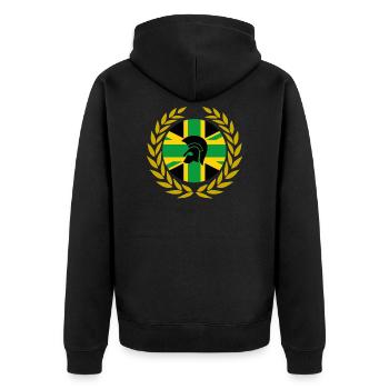 UNITY JAM SKA LAUREL DESIGN - Unisex Premium Organic Zip Hoodie - black - Back - Nico (187cm)