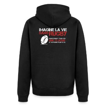 Imagine la vie sans rugby Cadeau drôle rugbyman - Veste à capuche bio Premium Unisexe - noir - Dos - Nico (187cm)