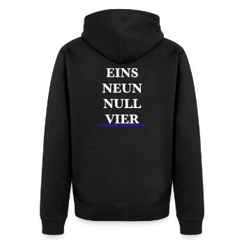 04 - Unisex Premium Bio Zip Hoodie - Schwarz - Hinten - Nico (187cm)