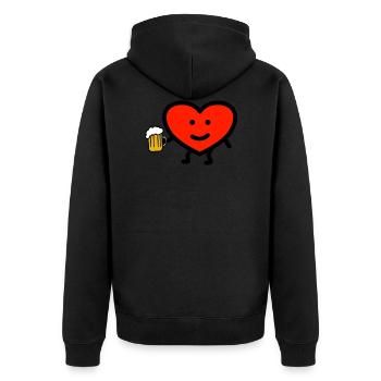 J’ADORE BEER TSHIRT Beer Heart - Veste à capuche bio Premium Unisexe - noir - Dos - Nico (187cm)