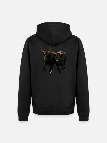 duo toro - Unisex Premium Organic Zip Hoodie - black