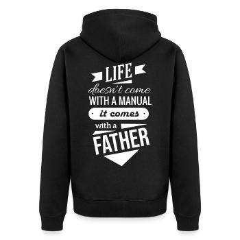 Fête des Pères Meilleur papa Meilleur papa - Veste à capuche bio Premium Unisexe - noir - Dos - Nico (187cm)