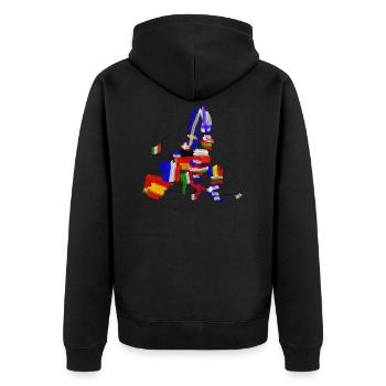 Union européenne avec des drapeaux sur la carte - Veste à capuche bio Premium Unisexe - noir - Dos - Nico (187cm)
