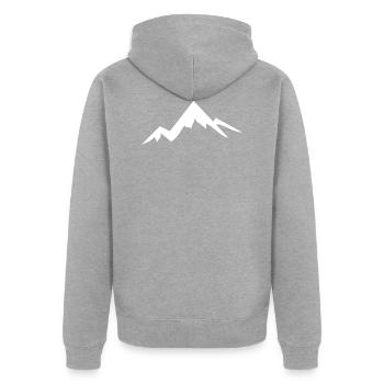 Voyage en plein air Aventure Nature - Veste à capuche bio Premium Unisexe - gris chiné - Dos - Nico (187cm)
