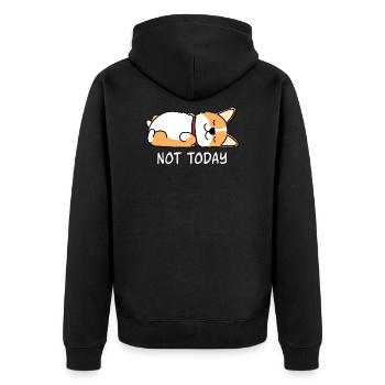Chien paresseux endormi - Veste à capuche bio Premium Unisexe - noir - Dos - Nico (187cm)