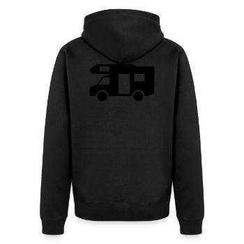 Motorhome black - Unisex Premium Organic Zip Hoodie - black - Back - Nico (187cm)