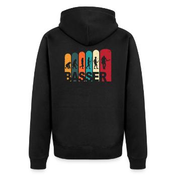Bass guitarist Ebass Evolution bass guitarist - Unisex Premium Organic Zip Hoodie - black - Back - Nico (187cm)