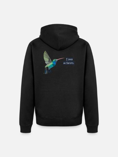 I poop on fascists - Premium økologisk unisex-hættejakke - sort