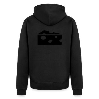 cheese - Unisex Premium Organic Zip Hoodie - black - Back - Nico (187cm)