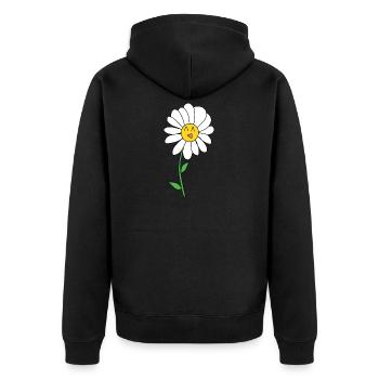 daisy - Unisex Premium Organic Zip Hoodie - black - Back - Nico (187cm)