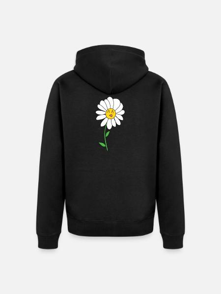 daisy - Unisex Premium Organic Zip Hoodie - black