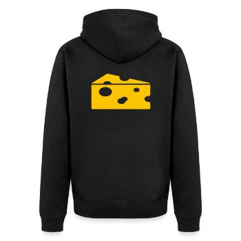 cheese - Unisex Premium Organic Zip Hoodie - black - Back - Nico (187cm)