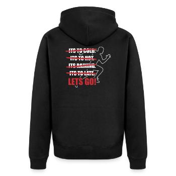 Running Motivation Tally List Let's go sport - Unisex Premium Organic Zip Hoodie - black - Back - Nico (187cm)