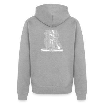 Stand up Paddling | SUP | stand up paddle - Unisex Premium Bio Zip Hoodie - Grau meliert - Hinten - Nico (187cm)
