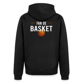 basket / Basketball - Veste à capuche bio Premium Unisexe - noir - Dos - Nico (187cm)
