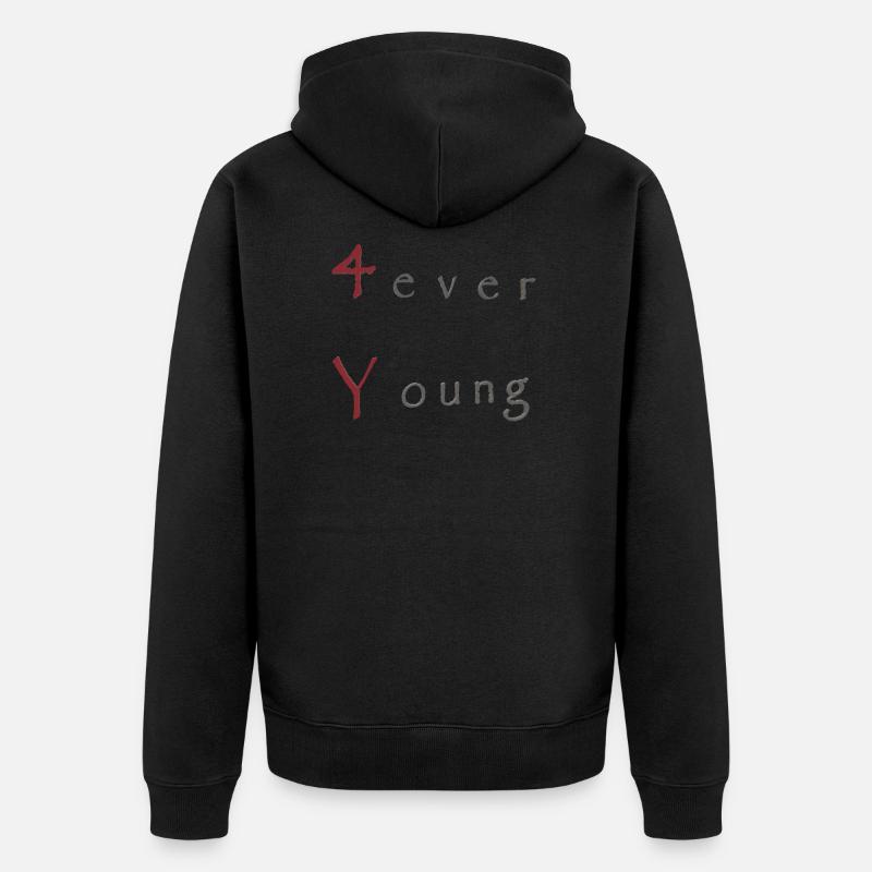 forever young - Veste à capuche bio Premium Unisexe - noir