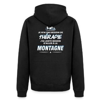Montagne et thérapie - Veste à capuche bio Premium Unisexe - noir - Dos - Nico (187cm)