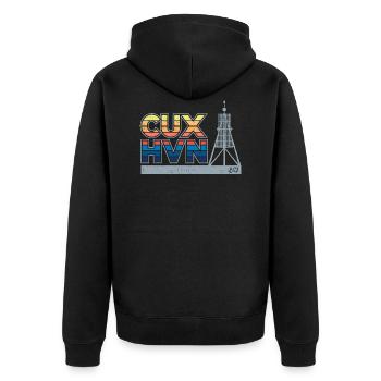 Cuxhaven Kugelbake ancre coeur maritime cuxhvn - Veste à capuche bio Premium Unisexe - noir - Dos - Nico (187cm)