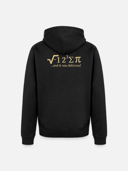Comí un poco de Pi y estaba delicioso - Premium økologisk unisex-hættejakke - sort
