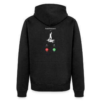 Stand up Paddling | SUP | stand up paddle - Unisex Premium Bio Zip Hoodie - Schwarz - Hinten - Nico (187cm)