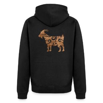 Cadeau de tatouage tribal polynésien de chèvre Agora maori - Veste à capuche bio Premium Unisexe - noir - Dos - Nico (187cm)