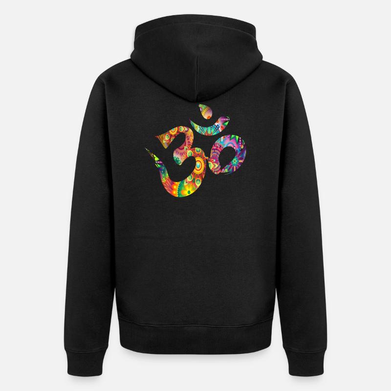Goa Psychedelic Om Signes ! - Veste à capuche bio Premium Unisexe - noir