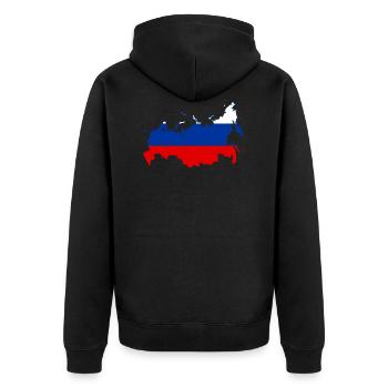 Russland - Unisex Premium Bio Zip Hoodie - Schwarz - Hinten - Nico (187cm)