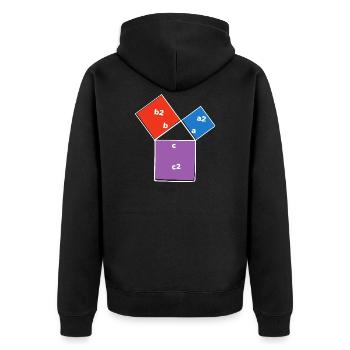 Pythagorean theorem Dreieck Mathe-Liebhaber Gift - Unisex Premium Bio Zip Hoodie - Schwarz - Hinten - Nico (187cm)