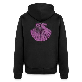 Pétoncle Camino de Santiago - Veste à capuche bio Premium Unisexe - noir - Dos - Nico (187cm)