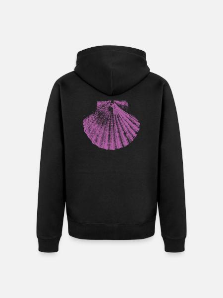 Scallop Camino de Santiago - Unisex Premium Organic Zip Hoodie - black