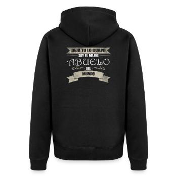 Deja Tu Lo Guapo Soy El Mejor Abuelo Del Mundo - Unisex Premium Bio Zip Hoodie - Schwarz - Hinten - Nico (187cm)